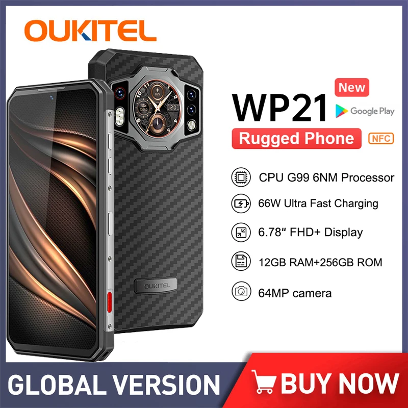 Oukitel прочный водонепроницаемый смартфон 12GB RAM 256GB ROM мобильные телефоны 9800 мАч сотовый телефон 64MP камера разблокированный Android сотовый телеф...