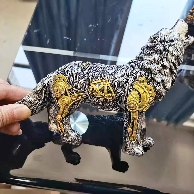 

Mechanical Wolf Steampunk Home Decor Resin Dragon Elephant Statue Figurine Office Desktop Ornaments Study Window Home Decoration