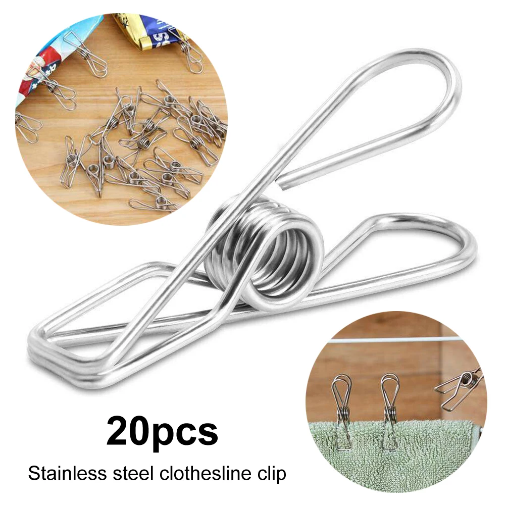 

20 шт., прищепки для одежды, из нержавеющей стали