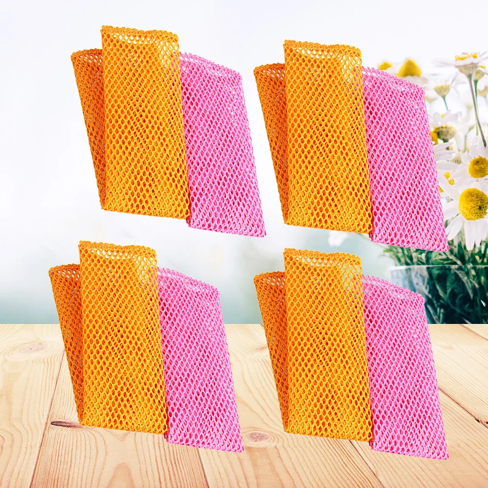 

Dish Cloth Net Rag Kitchen Washing Mesh Cleaning Towel Scrubber Dishes Bowl Scratch Non Wash Netted Cloths Scrubbing Scourer