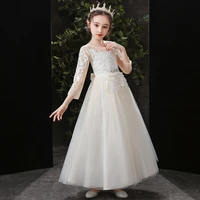 childrens dress 2022 new spring and summer european and american mesh puffy dress girls host piano performance princess dress