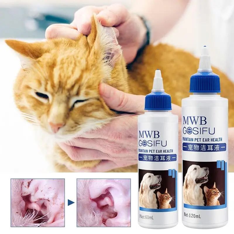 

Dog Ear Rinse Gentle Safe Pet Cats Ear Drops Cleaner Pet Ear Cleaning Supplies For Small Dog Medium Dogs Large Dogs Cat Rabbit