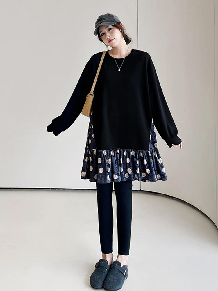 Женское бархатное платье в горошек NYFS свободное с длинным рукавом Корейском