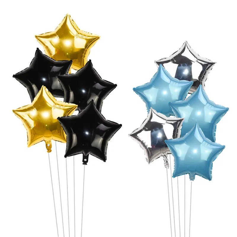 

5Pcs 18inch Gold Silver Foil Star Balloon Wedding Balloons Decoration Baby Shower Children's Kids Birthday Party Balloons Gl