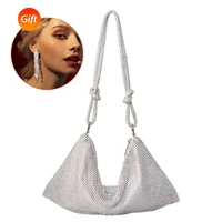 handle rhinestones evening clutch bag crystal dinner party wedding purses bridal handbag luxury designer shopper shoulder bag