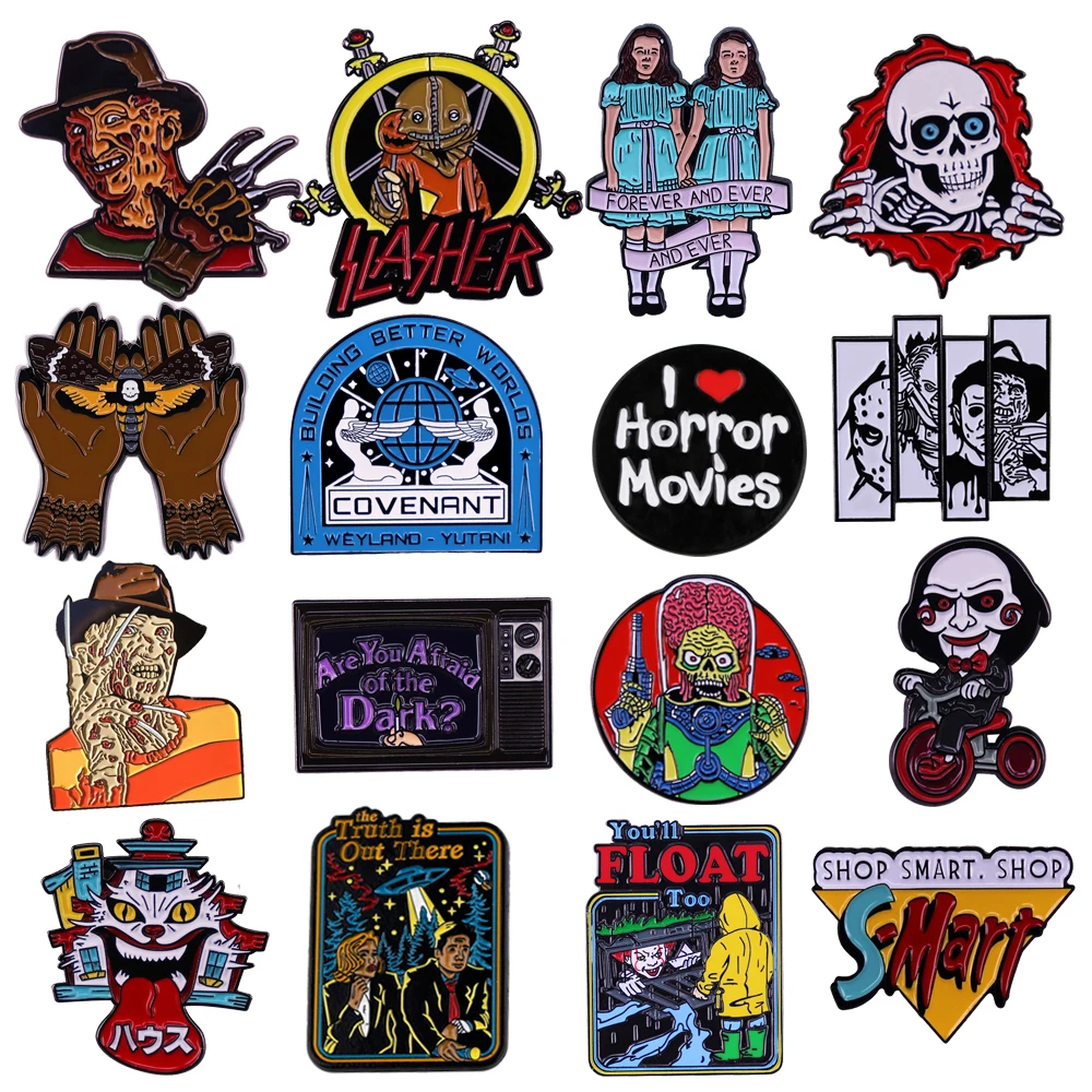 

Halloween Horror Movie Enamel Pin Lapel Pin for Clothes Brooches on Backpack Briefcase Badge Jewelry Decoration Gifts for Friend