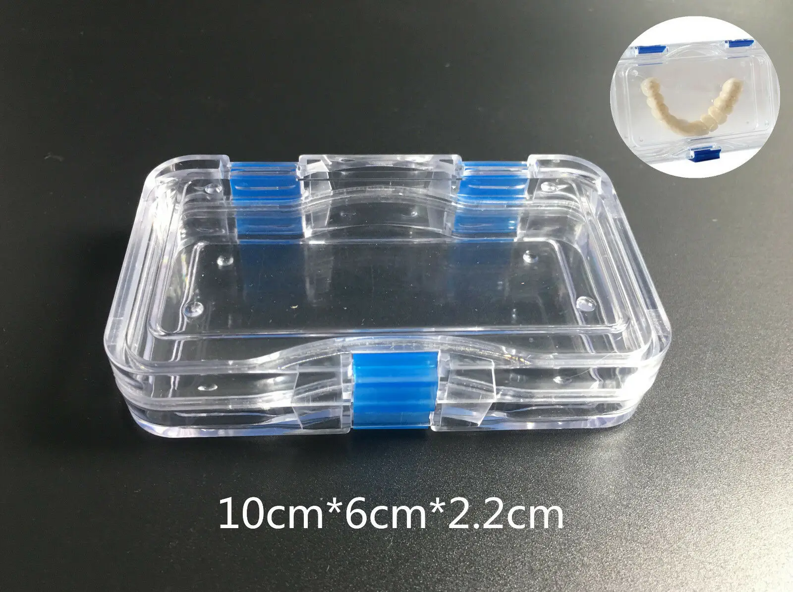 

2pcs Hinged Display Jewelry Box Membrane Case Denture False Inlay Teeth Fragile