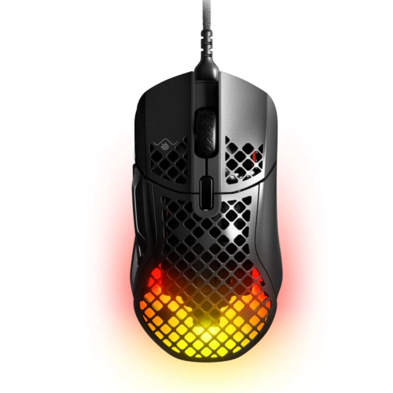 Фото Оригинальная проводная игровая мышь SteelSeries Aerox 5 с оптическим сенсором TrueMove Air 18000 CPI, ультралегкая, водостойкая конструкция №2