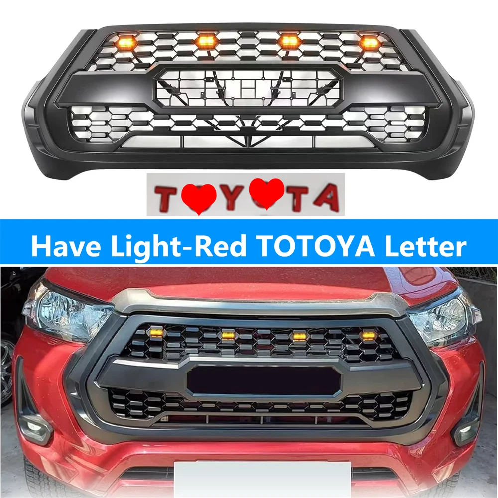 

Модифицированная Автомобильная решетка 4X4, Новая передняя решетка для Toyota Hilux Revo 2021 2022, передний бампер, гоночная зеркальная решетка, решетка, решетка