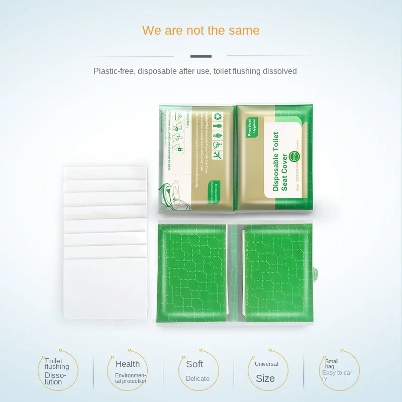 

Pack 10 pieces of soluble water disposable toilet pad wholesale travel portable toilet paper