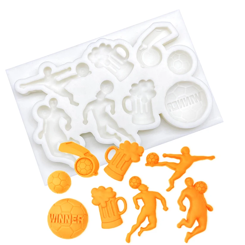 

Football Silicone Mold Sugarcraft Chocolate Cupcake Baking Mold Fondant Cake Decorating Tools