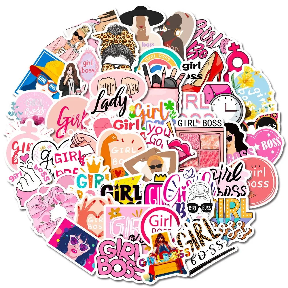 10/50 шт. симпатичная девушка босс ПВХ наклейка эстетическое красочное Украшение