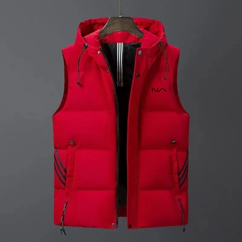 

2023 Winter Golf wear New Men's Vest Waistcoat Hooded Fashion Down Cotton Golf Jacket Loose Warm Men's Vest Coats Free Delivery