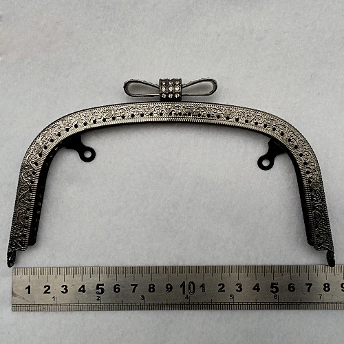 10pcs 18.5cm Kiss Clasp Lock for Women Clutch Handbag Metal Purse Frame Handle DIY Clasp Hardware Embossed Bag Accessories