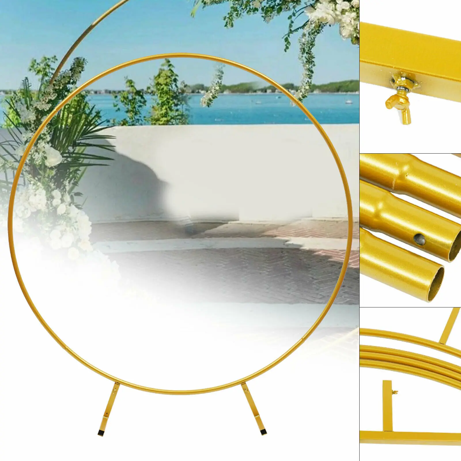

Circle Wedding Arch Balloon Arch With Base Round Wedding Decoration Background Wrought Props DIY Party Background Single Arch
