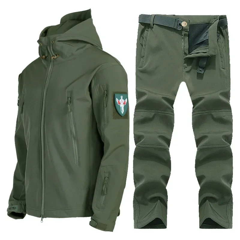 Мужской непромокаемый костюм для активного отдыха, теплая плюшевая куртка на осень и зиму, водонепроницаемый и ветрозащитный костюм для горнолыжного спорта