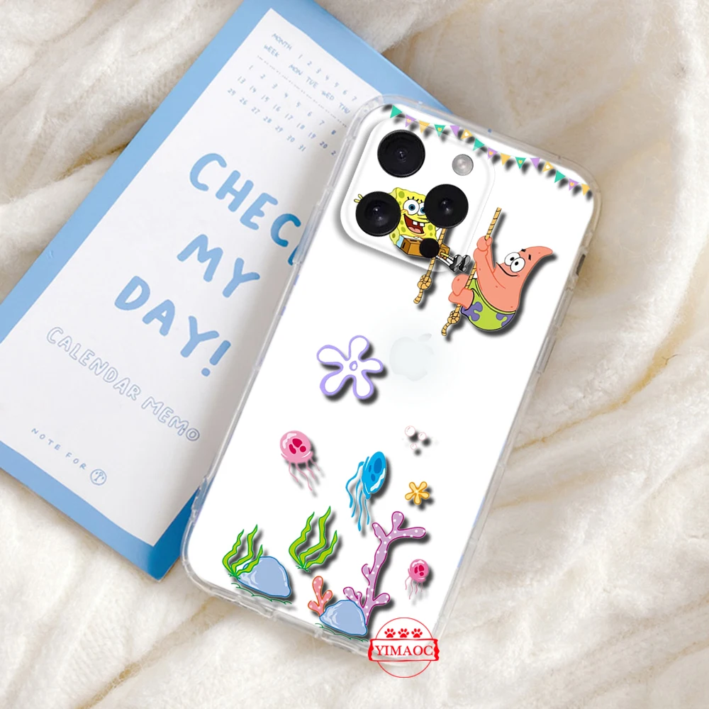 Мягкий чехол SpongeBob SquarePants для Samsung A7 A70 A71 A72 A8 A9 J2 J4 J5 J6 J7 J9 M30S M31 M51 M23 A04 A14 A23 A34 A54
