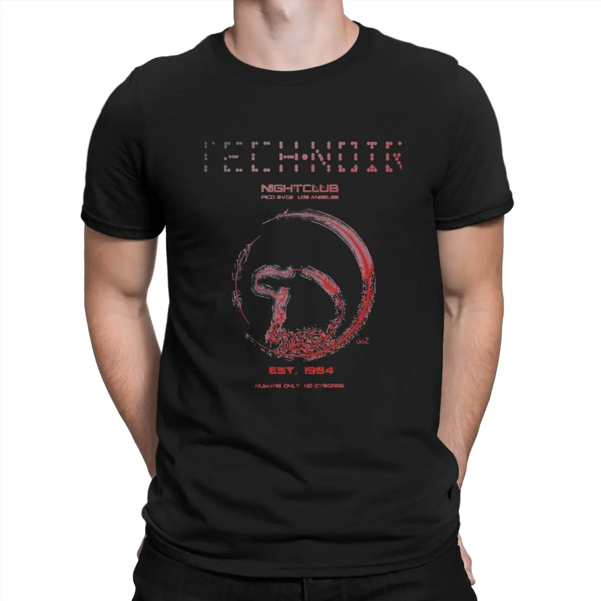 

T-800 James Cameron Creative TShirt for Men Tech Noir Round Collar Basic T Shirt Hip Hop Gift Clothes Tops