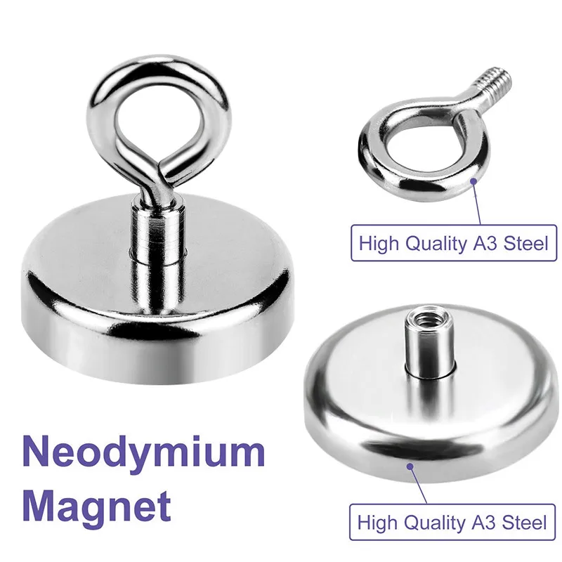 

10 Pcs Powerful Neodymium Magnet Super Strong Salvage Hook Circular Fishing Magnets Kitchen Workplace Home Storage Organization