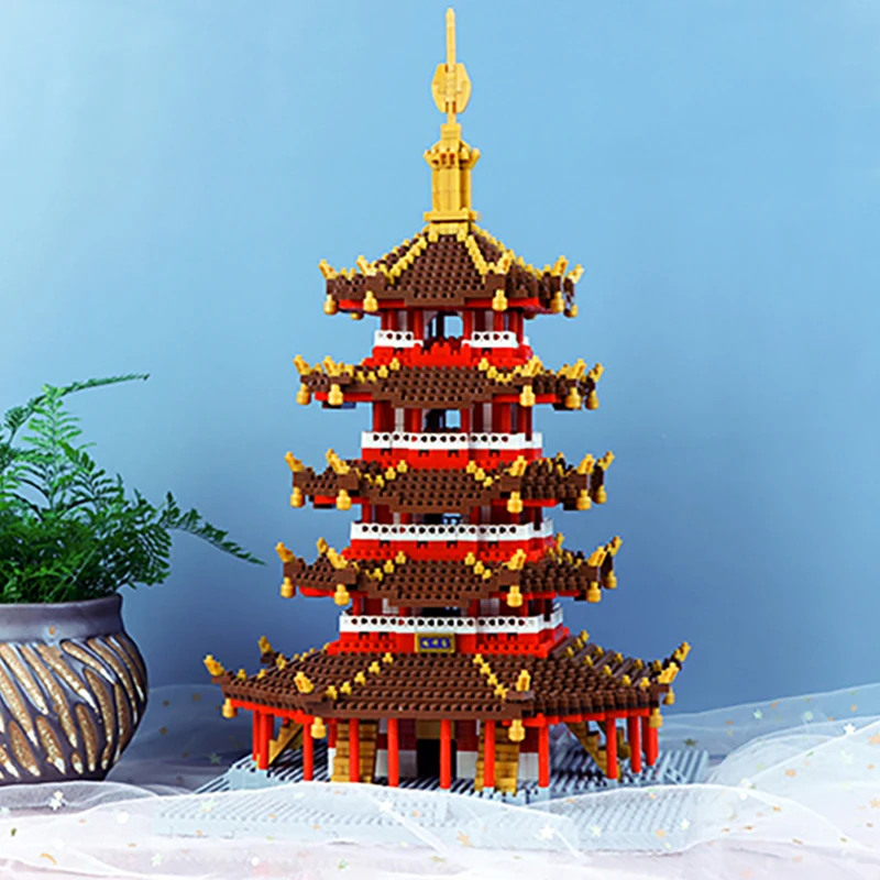 

Toy for Children World Architecture Leifeng Tower West Lake Pagoda 3D Model DIY Mini Diamond Blocks Bricks Building