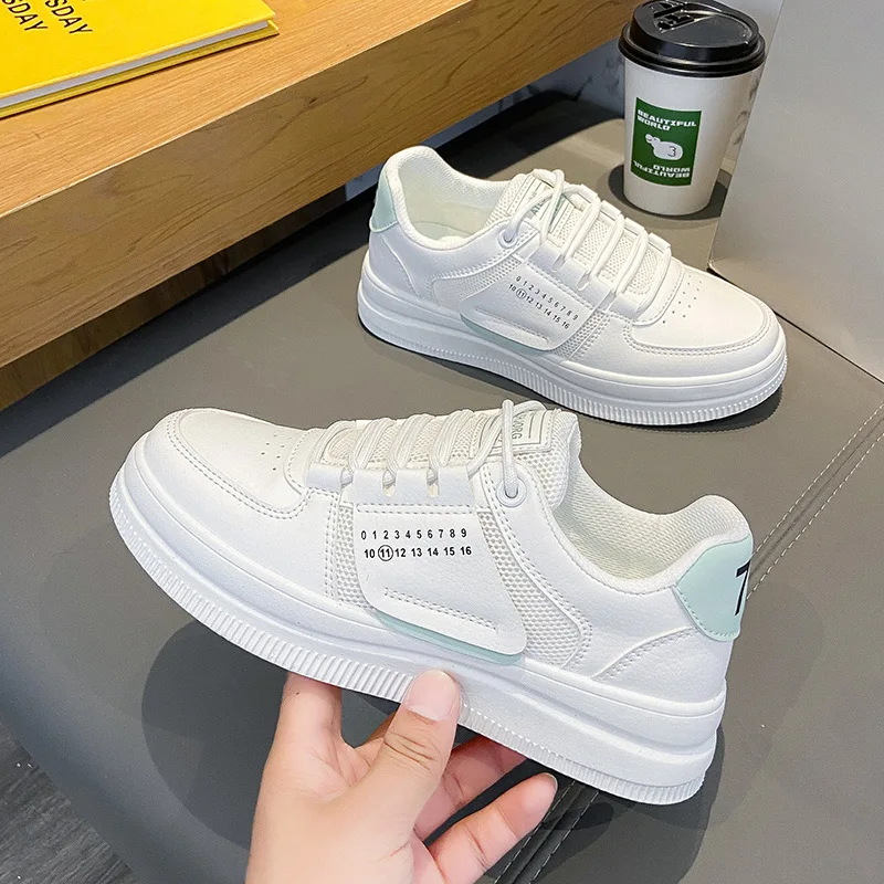 

Women Sneakers White Summer Mesh Casual Shoes Walking Sports Lace Up Korean Ladies Spring 2022 Pop Women Shoes Breathable
