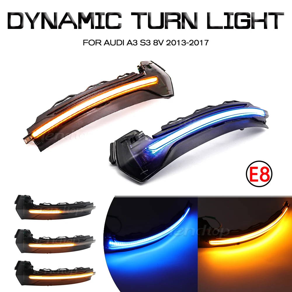 

Dynamic Scroll LED Turn Signal Light For Audi A3 8V S3 RS3 2013 2014 2015 2016 2017 2018 Side Mirror Lamp Indicator Repeater