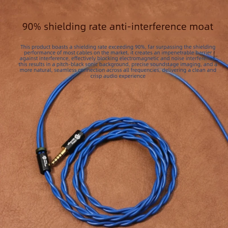 Фото FiftyStrings Whisper 22awg японский Furukawa бескислородная медь 0,78 Mmcx оплетка коаксиальный экранирующий кабель для обновления наушников №5