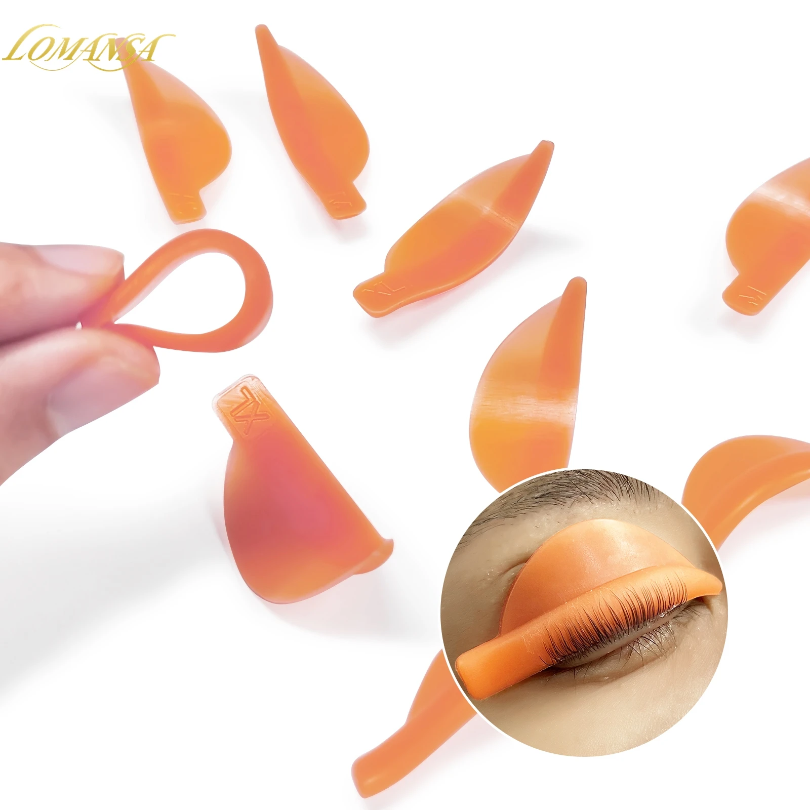 Lomansa 5 Пар U Curl Силиконовая Подушка Накладные Ресницы Аксессуары Липкие Стебли 3D