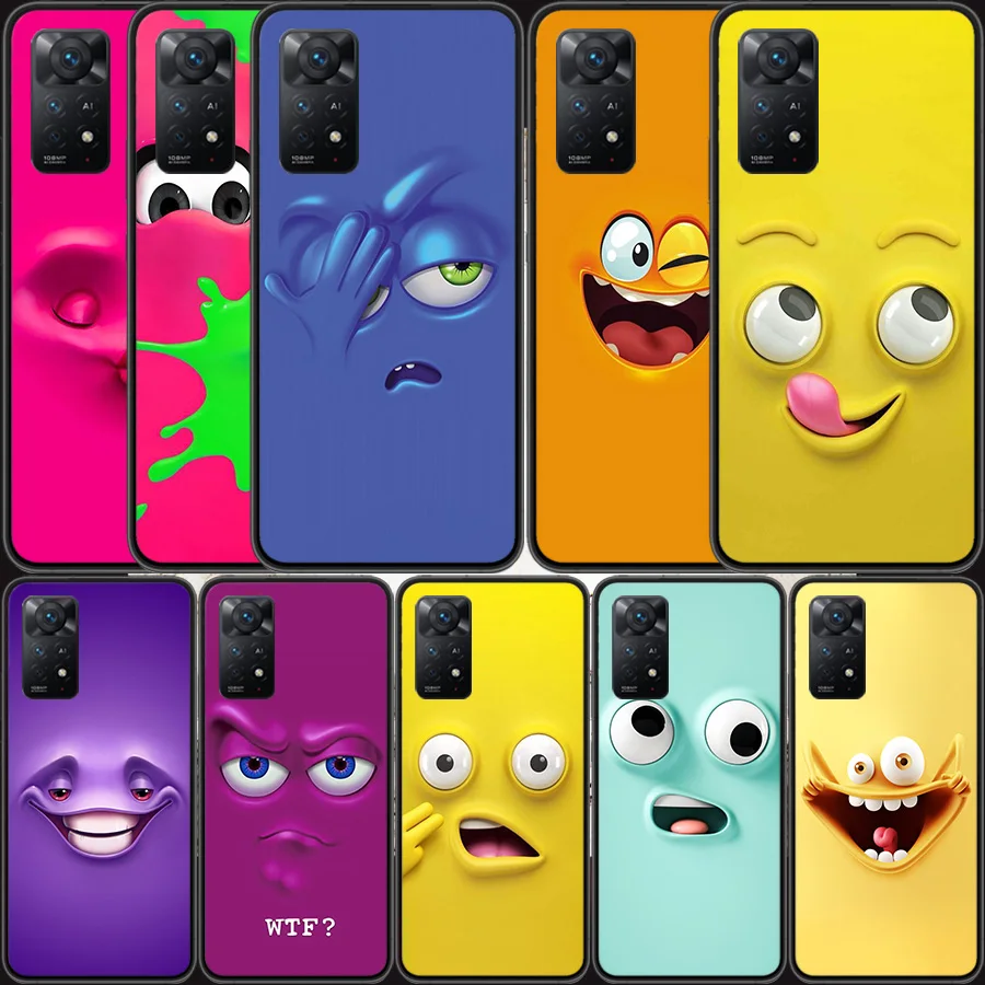 

3D Funny Face Soft Phone Case For Xiaomi Redmi K40 Pro 10 Prime 10A 10C 10X 9 9A 9C 9T 8 8A 7 7A 6 6A S2 K30 K20 Cover Shell Coq