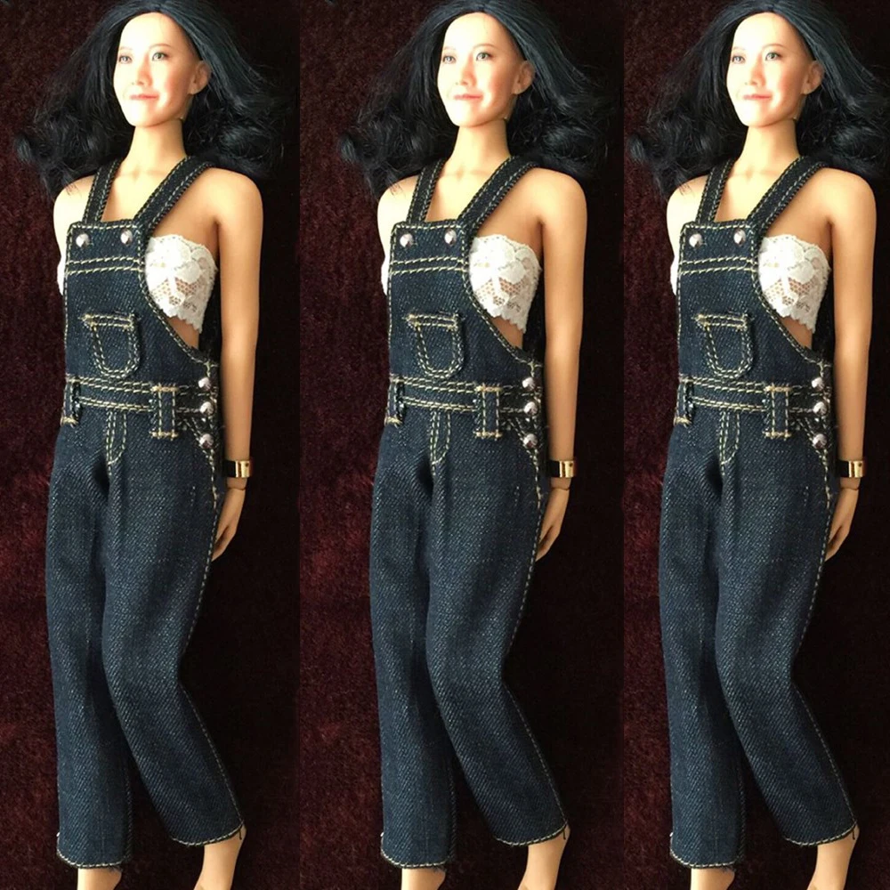 

Женская Реальная Модель, однотонные прямые длинные брюки в стиле Харадзюку с несколькими карманами, комбинезон, фигурка на тело 12 дюймов, 1/6