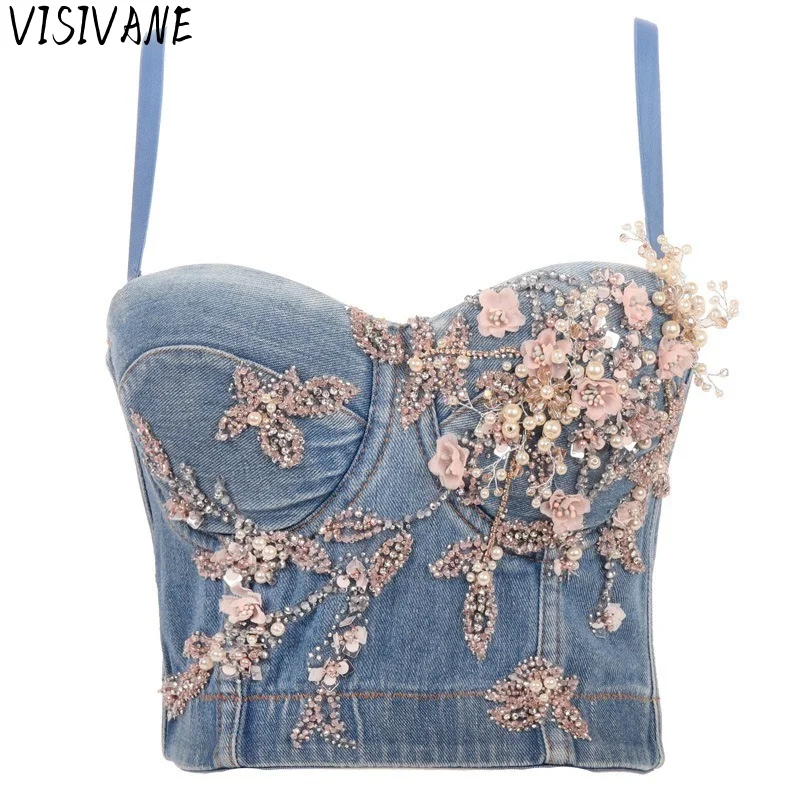 

Visivane Cowboy Stage Performance Y2k Tops Sexy Club Fashion Sling Clothes Summer Party Women Clothing Vetement Femme Bastet