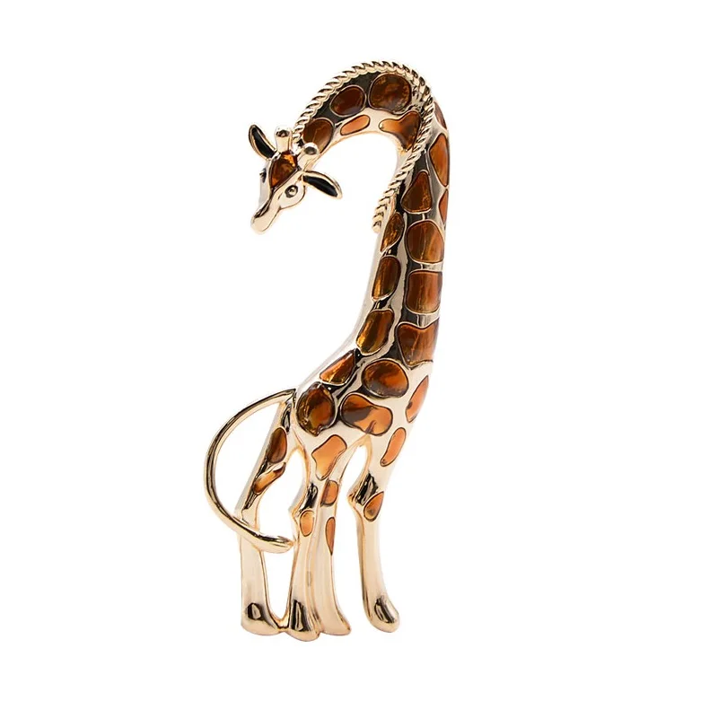 CINDY XIANG Enamel Large Giraffe Brooches For Women Vivid Animal Design Pin Luxury High Quality Accessories Autumn Style