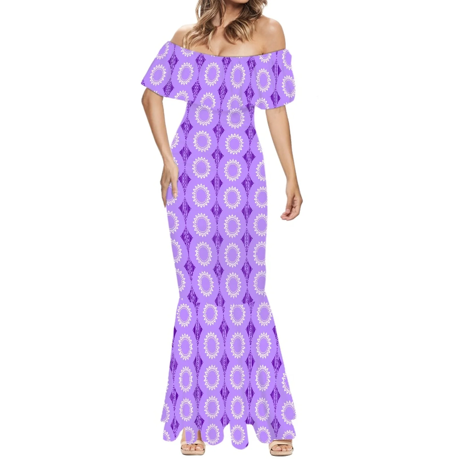 

Летнее модное сексуальное пляжное платье с одним плечом и гавайским принтом, новинка 2023, дизайнерское официальное женское платье-Русалка с коротким рукавом