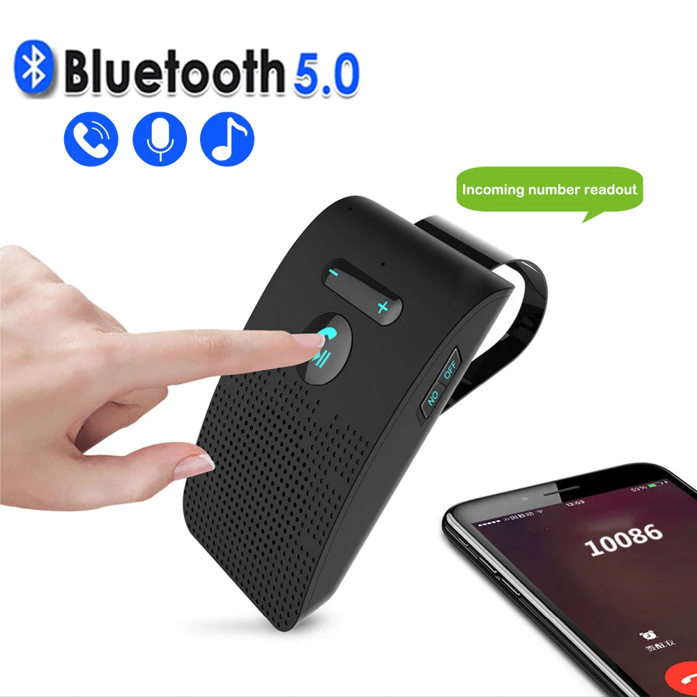 

Автомобильный комплект громкой связи Bluetooth 5,0, HIFI-динамик, 2 Вт, беспроводной аудиоприемник, MP3-плеер, шумоподавление, зажим для солнцезащитного козырька
