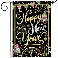 new year garden flag 2022 new year eve cloth yard flags happy new year eve double sided flag holiday winter vertical outdoor