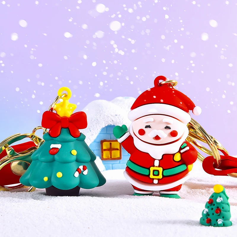 

Christmas Gifts Silicone Keychain Pendant Christmas Tree Snowman Accessories Pendant Cute Doll Cute Key Rings Jewelry Gifts