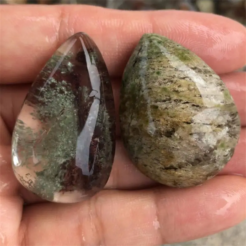 

one piece natural phantom quartz crystal water tear drop crystals beads for pendant