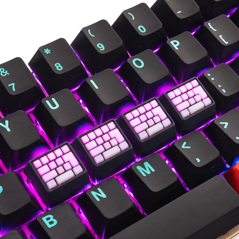 

Two-Tone Transmitting Pbt Material Keyboard Keycaps Single Pink Caps Black and Pink Office machinery keyboard Keycap