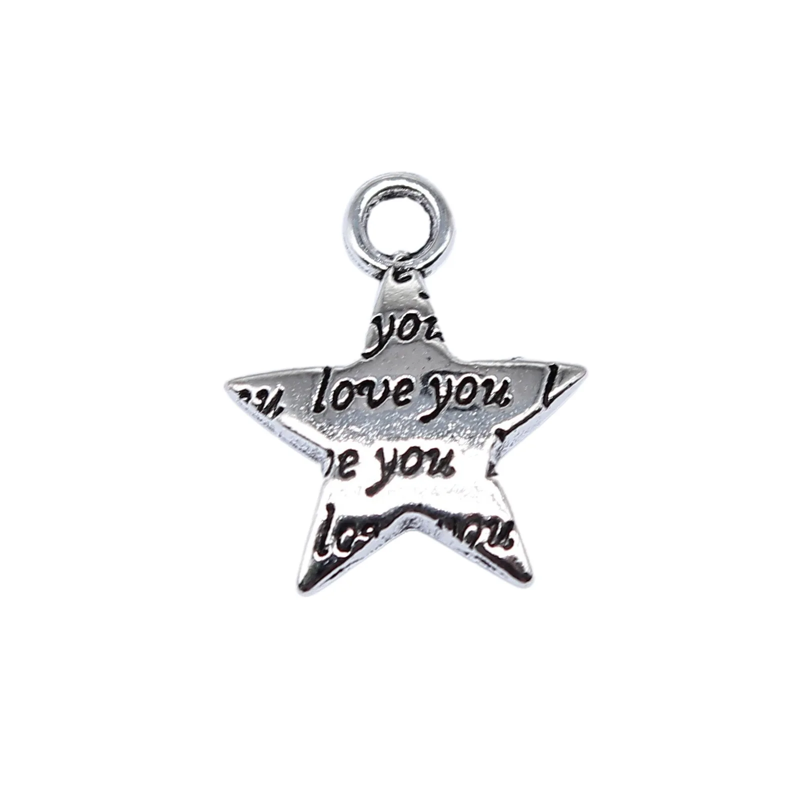 Шармы WYSIWYG &quotI Love You" 5 шт. серебристого цвета