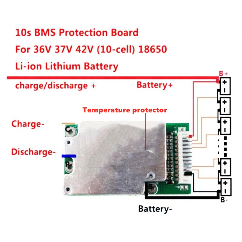 

New 10S 36V 37V 15A 18650 Li-ion Lithium Battery Pack BMS PCB PCM Circuits Board For ebike Electric Bicycle