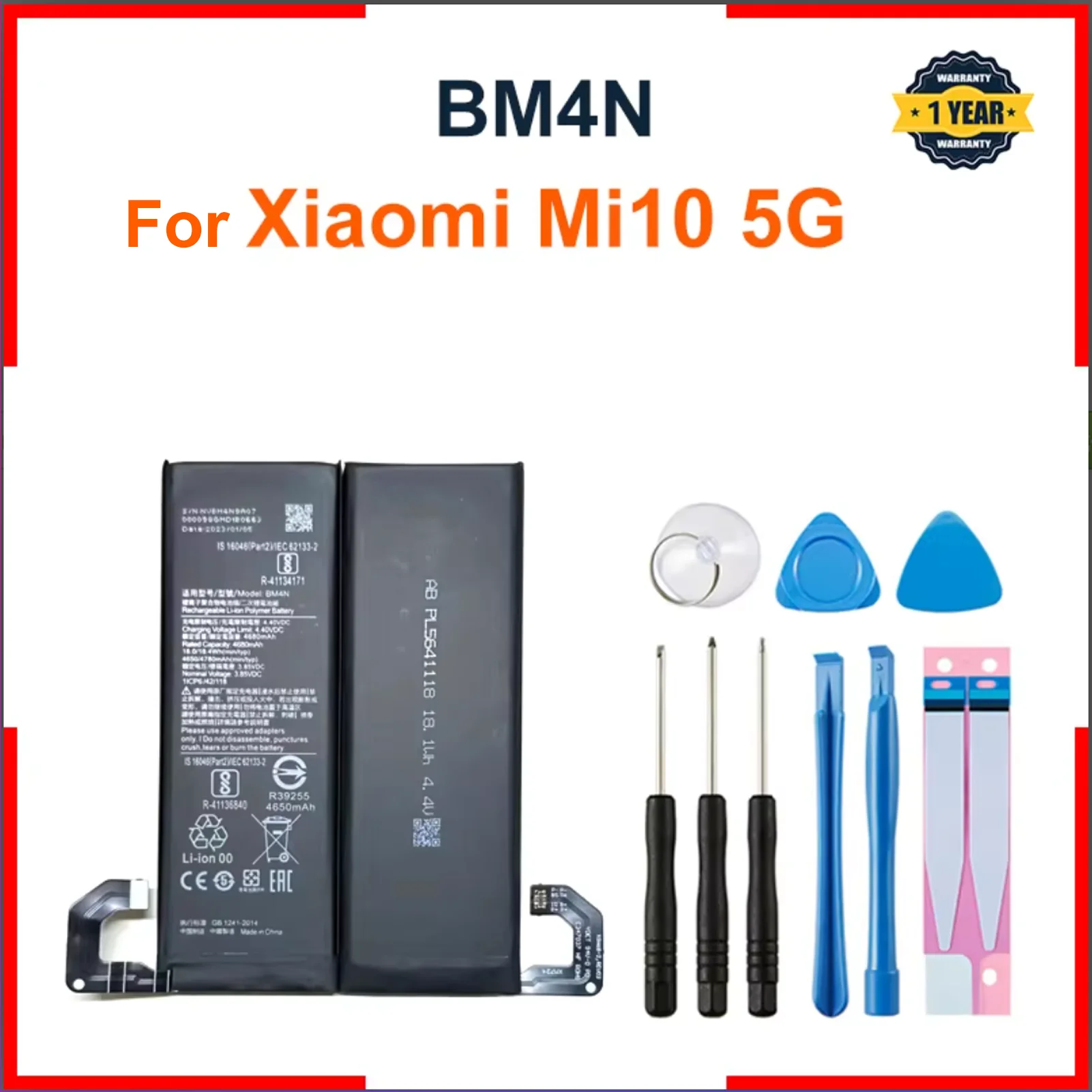 Battery BM4M For Xiaomi Mi 10 Pro 5G BM4N Mi10 Genuine Phone Bateria Batteries +Gift Tools