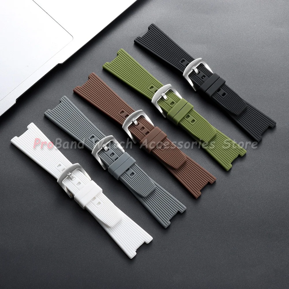 Фото Силиконовый ремешок для часов 25*12 мм для Patek Philippe Nautilus, Bell & Ross, Geya Radiant, водонепроницаемый резиновый браслет №2