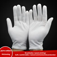 1pairs new full finger men women etiquette white cotton gloves waitersdriversjewelryworkers mittens sweat absorption gloves