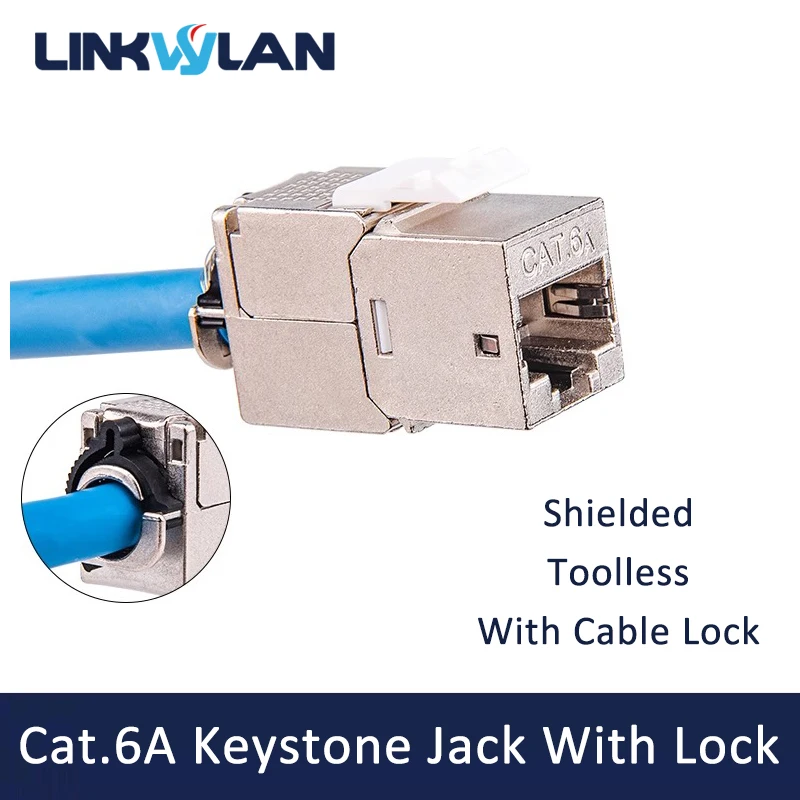 Linkwylan KJ39 RJ45 Cat6A тонкий разъем Keystone Jack Сетевой экранированный Соединитель с