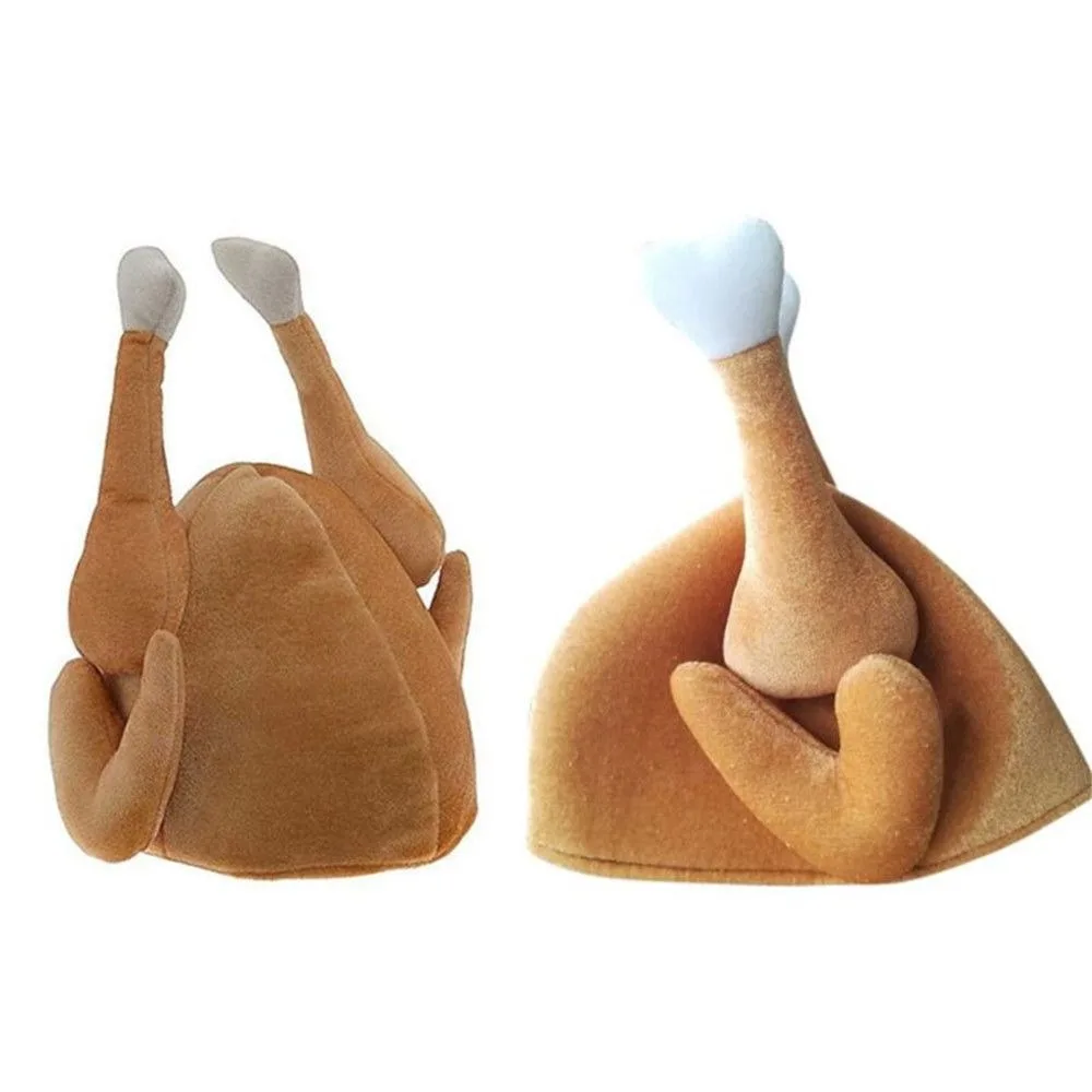 

New Thanksgiving Plush Adults Party Hat Fancy Costume Turkey Hat Christmas Santa