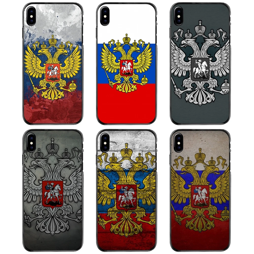 

Hard Phone Shell Case Russian Federation flag emblem For Apple iPhone 11 12 13 14 Pro MAX Mini 5 5S SE 6 6S 7 8 Plus 10 X XR XS