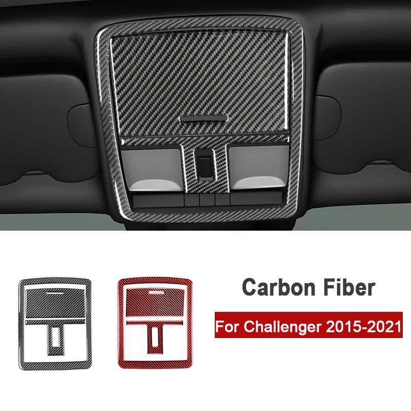 

Carbon Fiber Car Top Roof Reading Light Lamp Decor Cover Stickers Trim for Dodge Challenger 2015-2021 Automotive Accessories