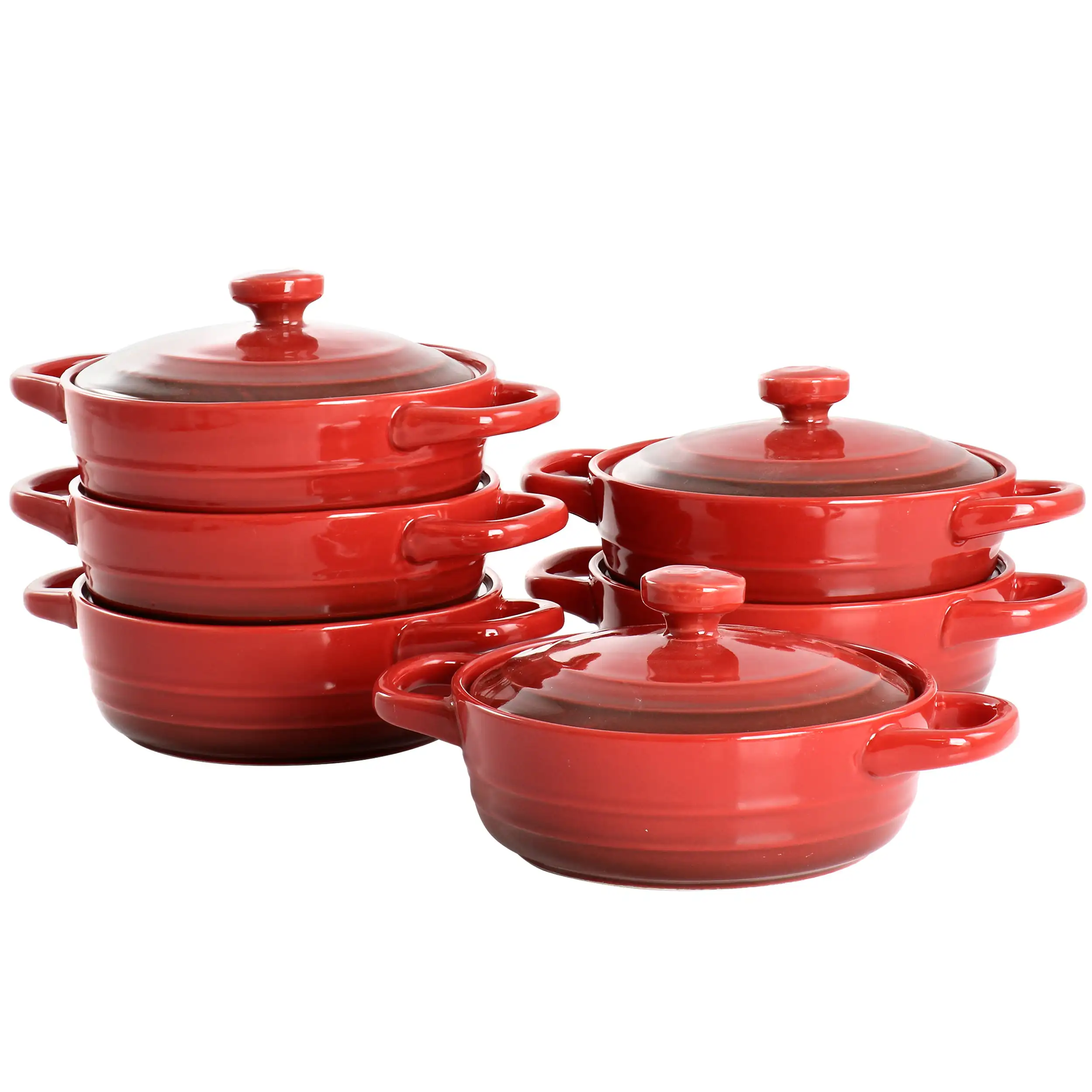 

Crockpot Appleton 6 штук 10 унций Керамическая Мини-кастрюля в красном с крышкой