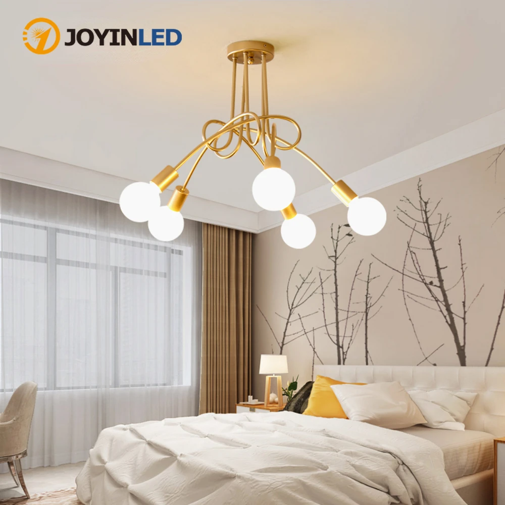 

Vintage 5 Pipes Ceiling Lamp Retro Black Ironware Loft Lustre Chandeliers Lights Classic Living Dining Room Luminaire Decor