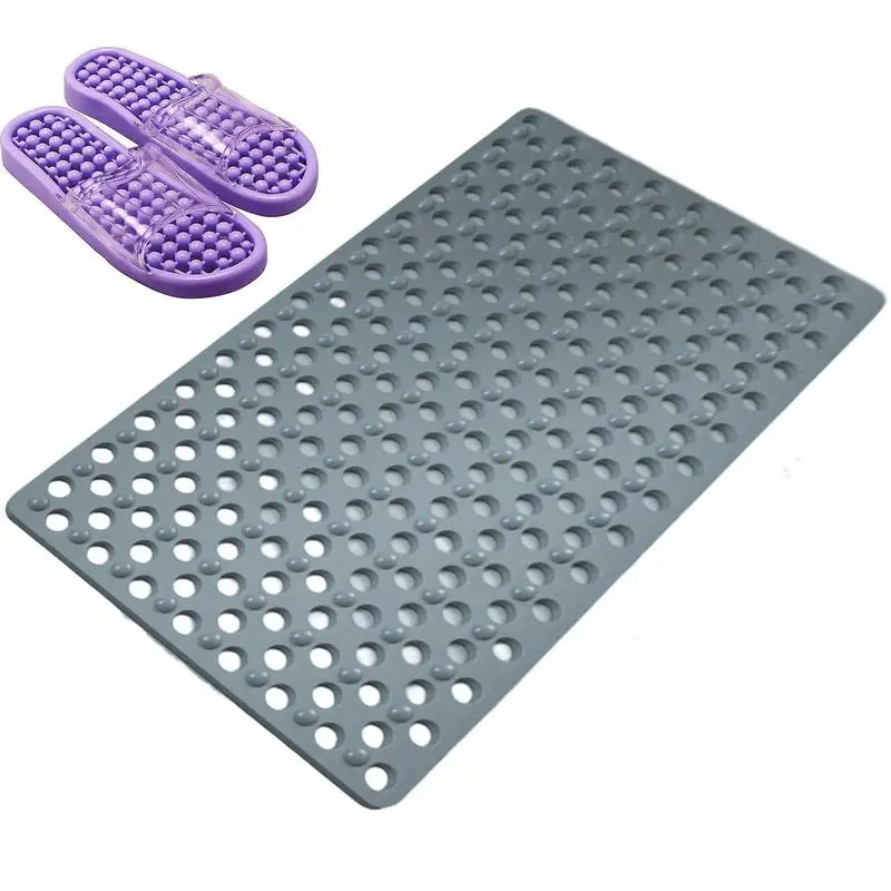

Bathroom Massage Mat Shower Foot Scrubber Mat Silicone Anti Slip Shower Mat Foot Exfoliating Brush Body Cleaning Bathing Tools